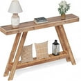 thumbnail image 2 of Easy4Home 60" A-Frame Rustic Wood Console Table Hand-Made, Brown, 2 of 7