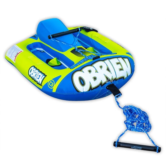 O'Brien Simple Trainer Kid Inflatable Nylon Ski with Handle, 85 lb Capacity, Blue/Green