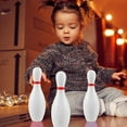 thumbnail image 2 of PEACNNG Plastic Bowling Play Set 1 Set Fun Bowling Games Parent Children Interactive Toy for Home School White, 2 of 10