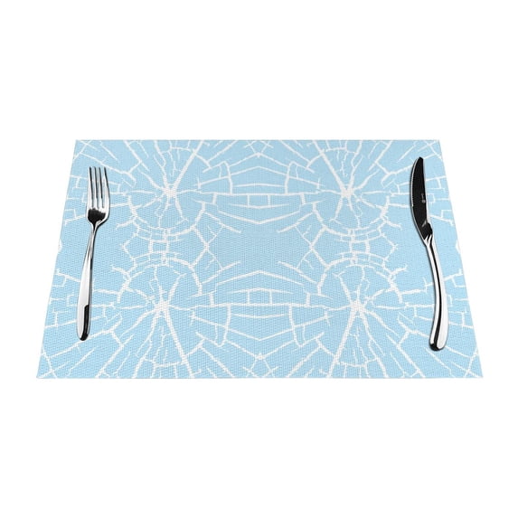 ZNDUO Placemats, 4 PCS Heat Resistant Stain Resistant Woven PVC Insulation Placemats, Durable Washable Elegant Table Mats for Dining-Glass Broken Mosaic, 18"x12"