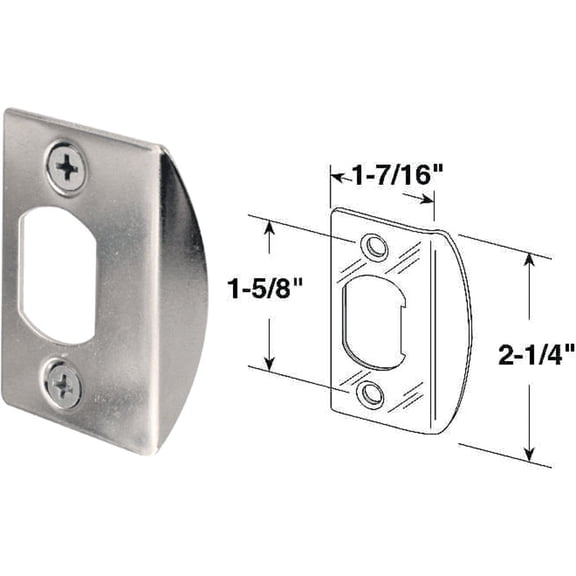 Chrome Plated, Dead Latch Door Strike (2-pack)