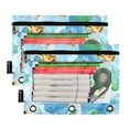 thumbnail image 2 of ALAZA 2 Pack Pencil Pouch Watercolor Frogs Pencil Case for 3 Ring Binder Clear Window Pencil Bag Organizers, 2 of 6