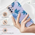 thumbnail image 2 of Allytech Samsung Galaxy A32 5G Case [NOT for A32 4G], Flower Series Crystal Clear Back Cover Flexible TPU Silicone Shockproof Drop Proof Anti-yellow Case Cover for Galaxy A32 5G, Blue Flower, 2 of 5