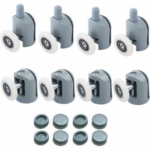 8 Pieces Sliding Door Rollers, for Shower Door 23mm Shower Door Rollers Shower Cabin Rollers for Bathroom, 4 Upper and 4 Lower,DOLASO