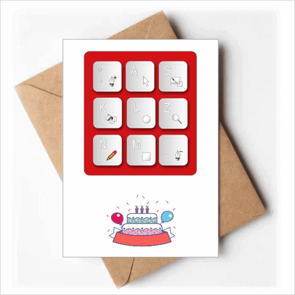 Keyboard Shortcut Letter Design Happy Birthday Greeting Cards Envelopes
