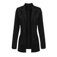 thumbnail image 3 of tklpehg Blazer Jackets for Women Business Long Sleeve Lapel Temperament Slim Small Suit Long Sleeve Jacket Outwear Cardigan Black XXL, 3 of 6