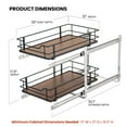 thumbnail image 6 of Home Zone Living 12” Width x 20” Depth 2 Shelves Pull Out Cabinet Organizer, Black, 6 of 8