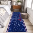 thumbnail image 4 of 4th of July 2'x6' Runner Rugs for Hallway Kitchen Bedside Non Slip, Independence Day American Patriotic Stars Blue Entryway Rug Runners with Rubber Backing, Long Carpet Runner for Laundry Room, 4 of 8