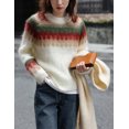 thumbnail image 1 of Suéter rojo de Navidad para mujer, Jersey de punto grueso con diseño Retro, viento perezoso, otoño e invierno, 2024, 1 of 5