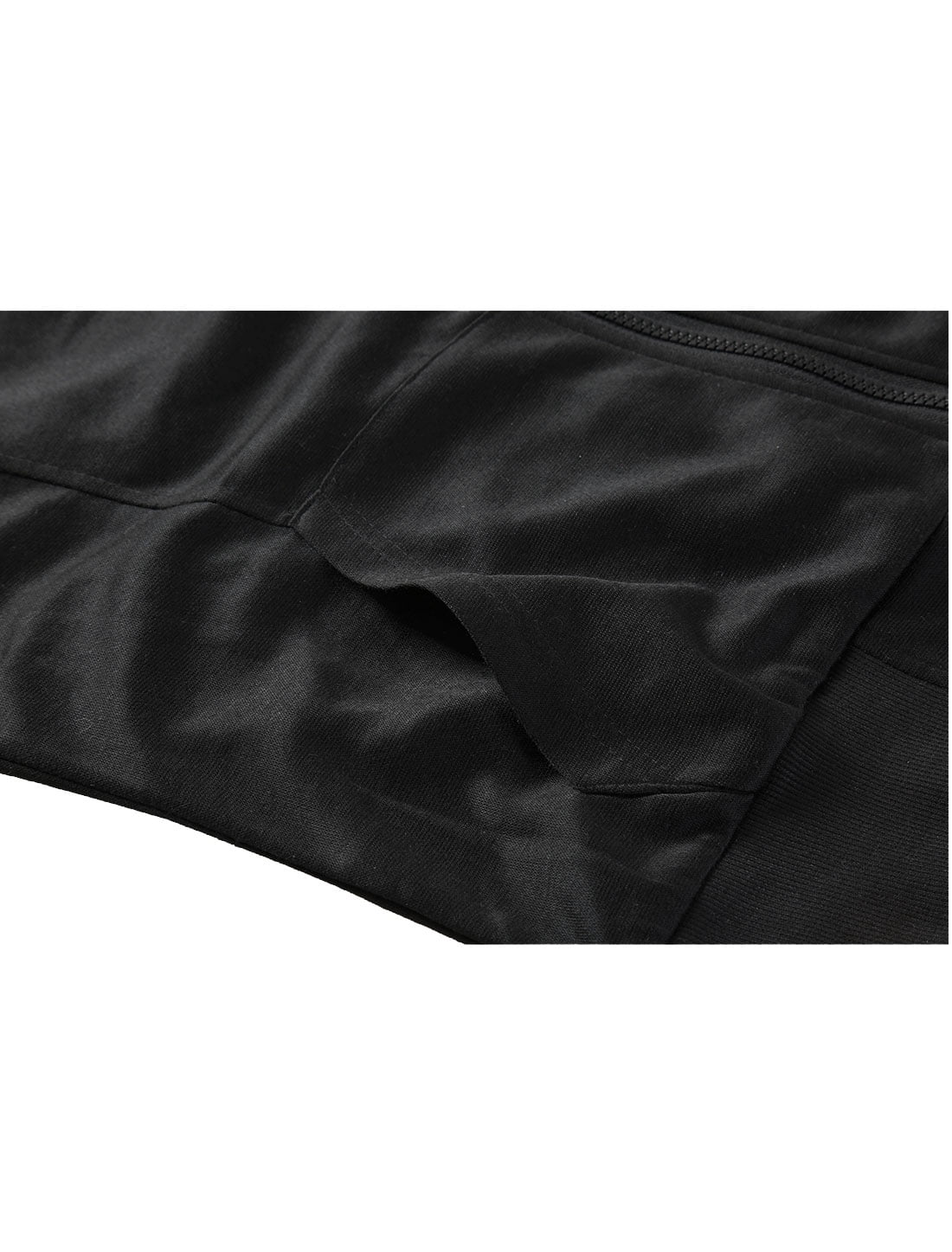 Unique Bargains Men's Sleeveless Zip Up Drawstring Hooded Vest 42 Black