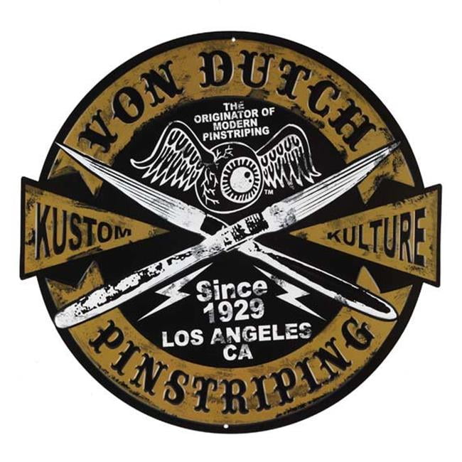 Von Dutch 90166696 S Pinstriping Embossed Tin Sign Walmart Com Walmart Com