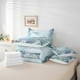 thumbnail image 4 of Crayfish Bed in a Bag Queen Comforter Set 7 Piece,Teal Blue Ocean Beach Coastal Bedding Set Starfish Octopus Sheet Sets with Comforter Underwater Creature Coral Bed Set,Kawaii Lobster Room Decor, 4 of 4