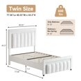 thumbnail image 4 of 4 Ever Winner Twin Bed Frame, Velvet Upholstered Bed Frame with Diamond Headboard, White Bed Frame Twin Size, White, 4 of 9