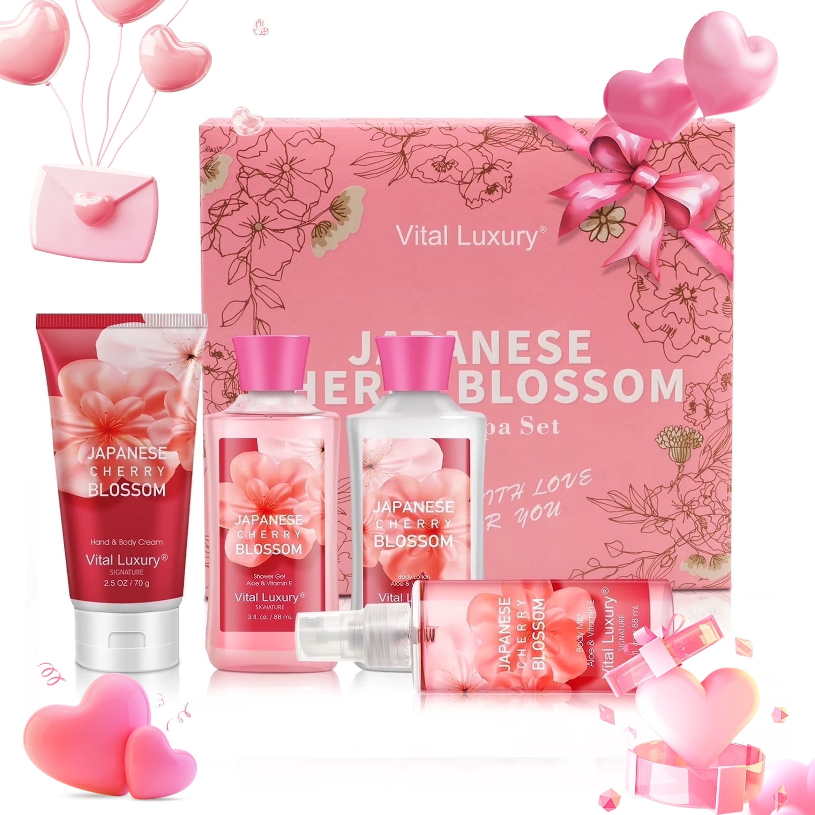 Vital Luxury Bath and Body Gift Set - Japanese Cherry Blossom