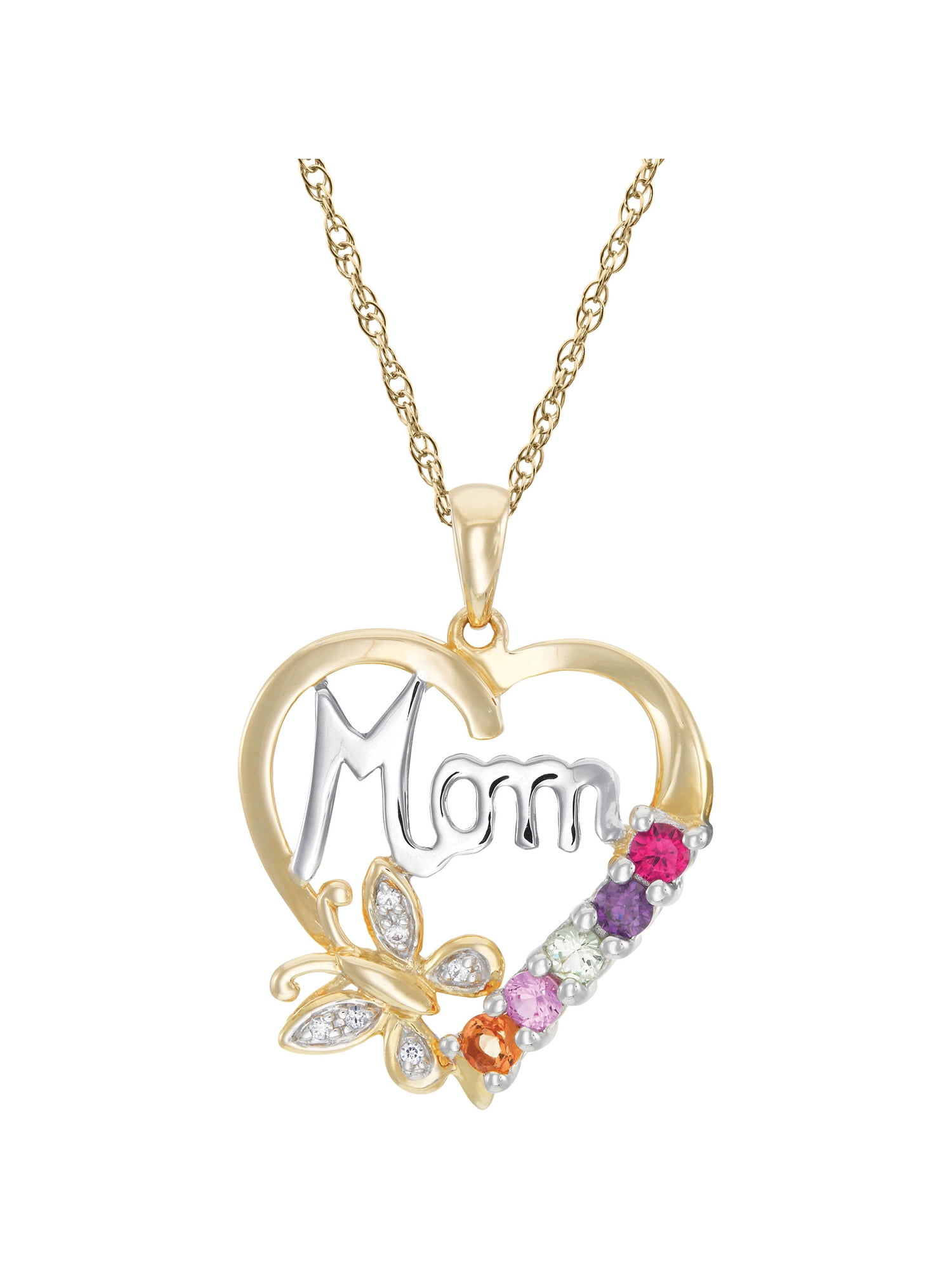 Personalized Family Jewelry Mother's Blessing Pendant, 18 available in Sterling Silver, Gold over Silver, 10K Yellow or White Gold