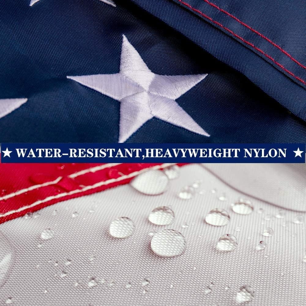 Lanola American Flag Pole Sleeve 2.5x4 Ft Banner Style-Embroidered Stars,Sewn Stripes,UV Protected,Heavy Duty Durable Nylon USA US Outdoor Indoor Flags (Pole NOT Included)