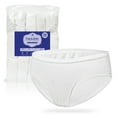 thumbnail image 2 of 30 Pack Boys Disposable Cotton Underwear Panties Briefs, Breathable, Tag Free, White, Boys Size MEDIUM (45-65LB), 2 of 8