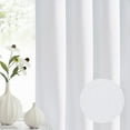 thumbnail image 3 of Exultantex Solid Blackout Curtains Linen Thermal Insulated Window Curtains for Bedroom,54x95 Inch,2 Panels,Grommet Top, Bleached White, 3 of 6