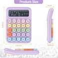 thumbnail image 3 of Fdelink High-Value Mechanical Keyboard Calculator Purple,Creative Colorful Candy Colored Electronic Calculator 12 Digit Large Lcd Display and Big Round Buttons Typewriter Mechanical Key Calculator, 3 of 7