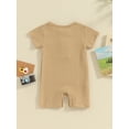thumbnail image 4 of Bslissey Baby Boys Girls Summer Jumpsuit Short Sleeve Solid Color Romper Shorts Infant Casual Crew Neck Button Bodysuit 3M 6M 12M 18M 24M Toddler Daily Clothes, 4 of 8