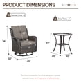 thumbnail image 2 of Gymojoy 3 Piece Patio Furniture Set Wicker Swivel Rocking Glider Chair High Back Outdoor Rattan Rocker Set of 2 with Side Table, 2 of 9