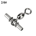 thumbnail image 1 of 20pcs Ensemble Durable T Forme de Ligne Transversale Grue Pêche Pivotants Connecteurs Accessoires (2/0 ), 1 of 9