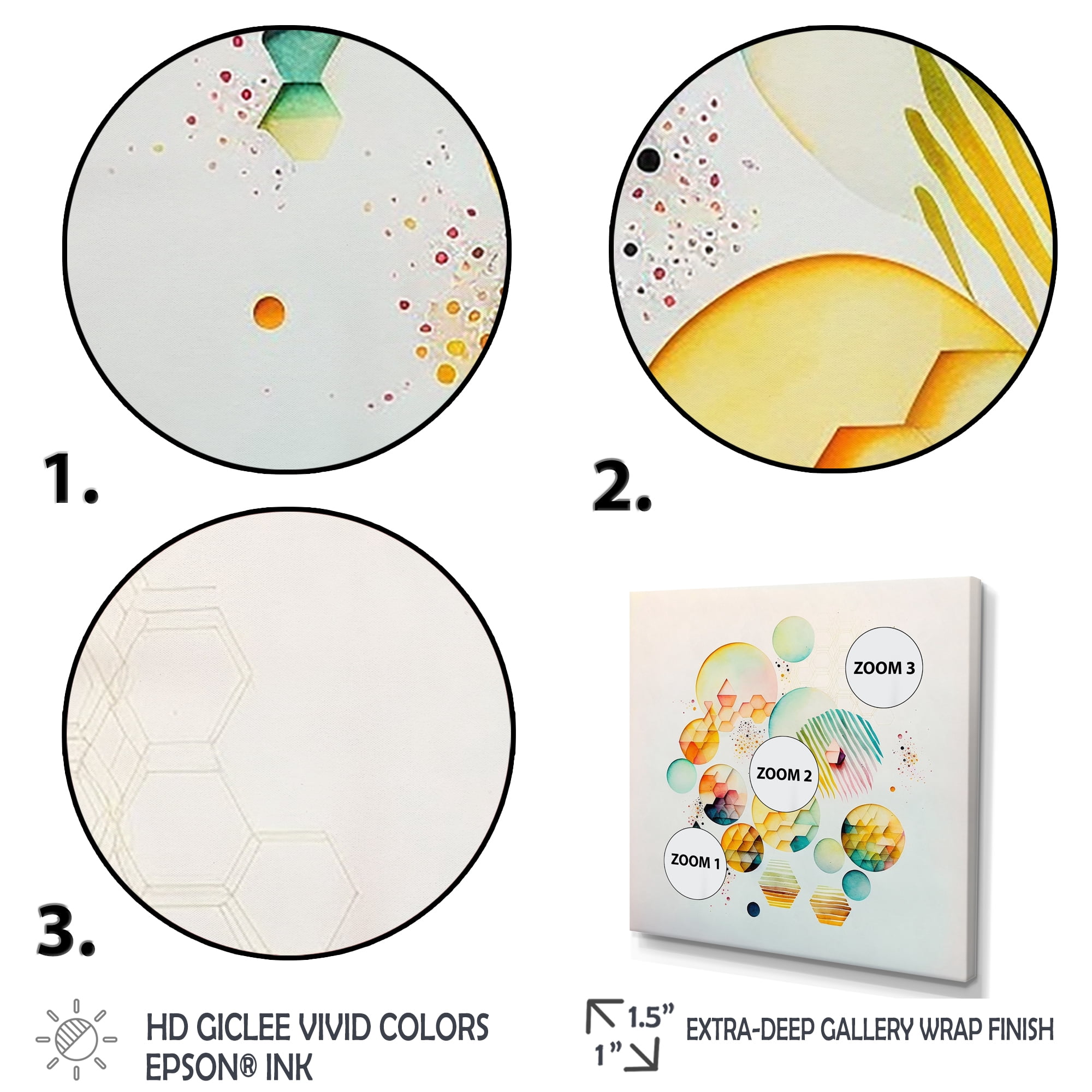 Designart Multi-Color Circular Abstract III Canvas Wall Art