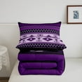 thumbnail image 5 of Erosebridal Bohemian Aztec Bedding Twin Comforter Set,Hippie Tribal Down Comforter,Black Purple Bedding Sets Twin with Comforter,Super Cozy Boho Bedroom Decoration,Reversible,2-Piece, 5 of 8