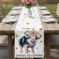 thumbnail image 4 of Spring Pig Table Runner - 72 Inch Long Butterfly Botanical Floral Summer Cotton and Linen Blended Dress Scarves Farmhouse Table Runner for Kitchen Dining, Coffee Table, 13" x 72", 4 of 8