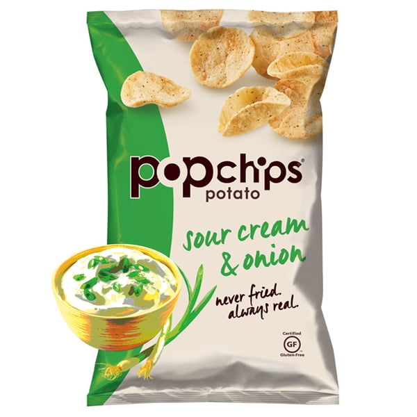 Popchips Sour Cream & Onion Potato Chips 3.5 oz Bags Pack of 12