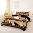 thumbnail image 3 of jejeloiu Rustic Moose Patchwork Bedding,Southwestern Fish Print Duvet Cover Full For Boys,Brown Beige,Black Reversible,3pcs,1 Duvet Cover and 2 Pillowcases, 3 of 6