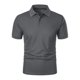 thumbnail image 4 of Summer Men's Button Up Round Neck Short Sleeved Shirt Solid Casual Top 3XL, 4 of 4