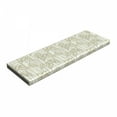 thumbnail image 1 of Leaves Bench Pad, Abstract Foliage Design with Curled Leaves and Nervures on Stripes, HR Foam Cushion with Decorative Fabric Cover, 45" x 15" x 2", Pale Taupe Grey Eggshell, by Ambesonne, 1 of 3