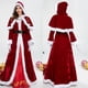 thumbnail image 2 of Disfraz clásico de lujo de señora Claus para Navidad, fiesta de Navidad, disfraz de Papá Noel, vestido rojo para mujer, 2 of 4