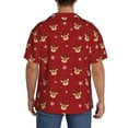 thumbnail image 3 of Gukieu Christmas Deer B Print Men's Short-sleeved Shirts, Button-down Pocket Shirts, T-shirts, Beach Vacation Travel Summer Clothing-3X-Large, 3 of 5