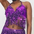thumbnail image 3 of SHITINN Shirts Woman Athletic Wear for Teens Women's Belly Dance Sequin Bra Tassel Clothing Tops, 3 of 8