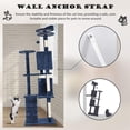 thumbnail image 2 of ZYPPPA Duty Cat Tree Tower, 70" Tall Cat Tower for Indoor Cats with Cat Scratching Post with Bed, Cat Condo, Hanging Ball, Multi-Level Cat Climbing Tower Cat Trees Furniture-Navy Blue-1, 2 of 14