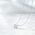 thumbnail image 4 of Gem Stone King 18K White Gold White Zirconia Necklace for Women (0.75 Cttw, Gemstone, Round 5MM, 18 inch Chain), 4 of 4