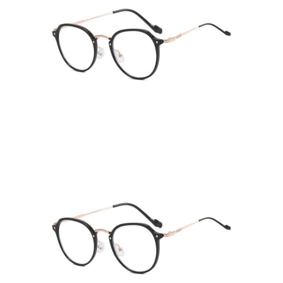 Gafas de Metal para mujer Sonducket estilo sencillo HD negro y dorado 2Conjunto