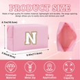 thumbnail image 2 of HSHDLDF Personalized Initial Letter Patch Makeup Bag, Preppy Chenille Letter Cosmetic Pouch with Zipper, Color2-White-N, 2 of 7