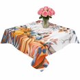 thumbnail image 2 of Orange Blue Fall Table Cloth Waterproof Tablecloths, Thanksgiving Maple Leaf Pumpkins Tablecloth Dining Table Cover for Kitchen Party Tabletop Outdoor, Square Tablecloth 54x54 Inch, 2 of 9