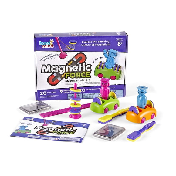 Kit de ciencia magnética hand2mind para niños de 8 a 12 años con guía de 9 experimentos