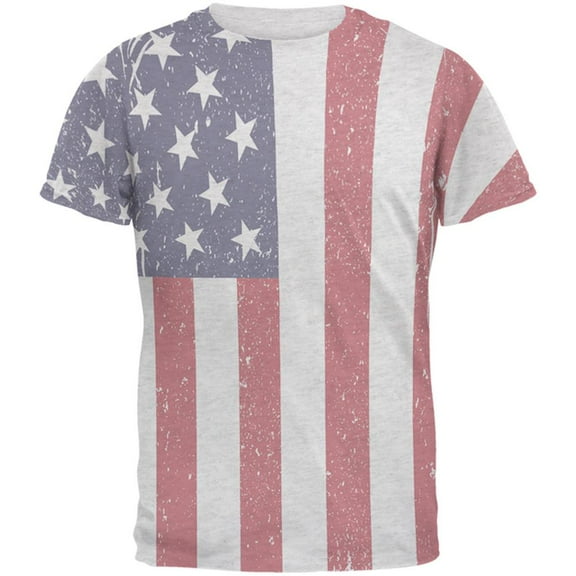4th of july american flag distressed men's soft t-shirt