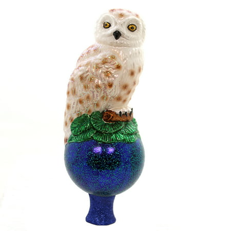 Old World Christmas OWL TREE TOPPER Glass Glass Finial Nature Bird