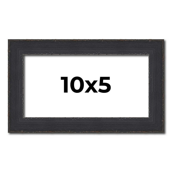 10x5 Frame Black Real Wood Picture Frame Width 1.25 Inches | Interior Frame Depth 0.5 Inches |