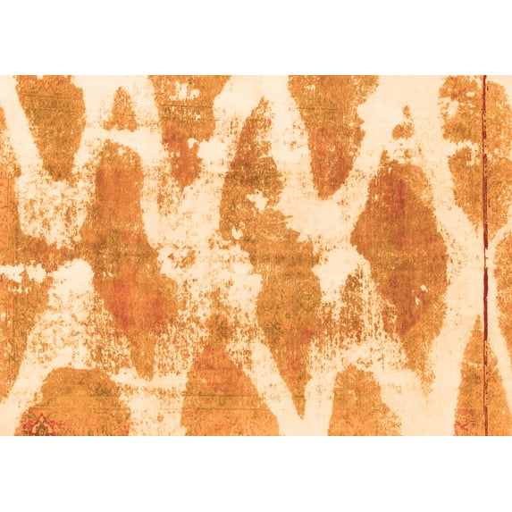 Ahgly Company Indoor Rectangle Abstract Orange Modern Area Rugs, 7' x 9'