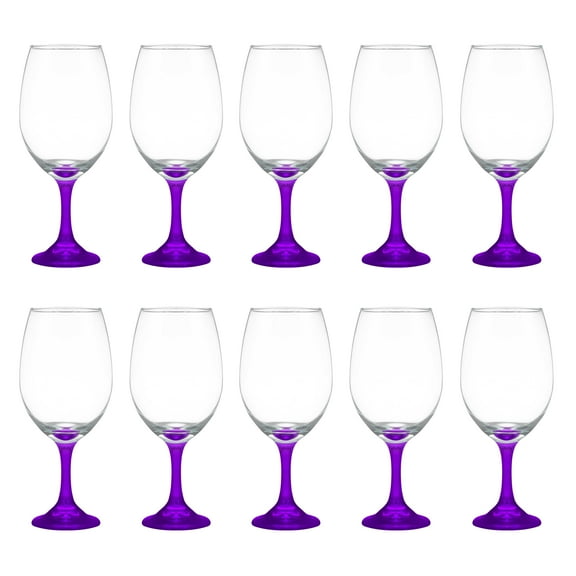 Rioja Grand Wine Glasses 20.75 oz. Set of 10, Bulk Pack - Perfect for Hotel, Bar, Restaurant or Lounge - Purple