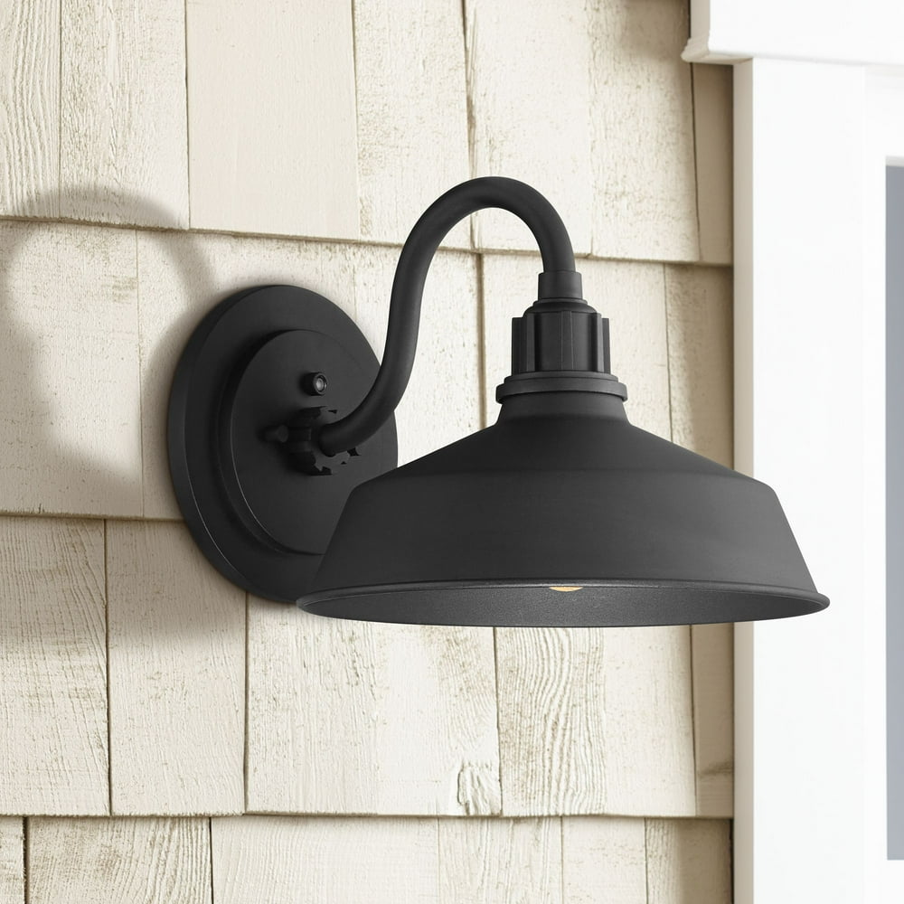 Franklin Iron Works Farmhouse Outdoor Barn Light Fixture Black 10 1/2