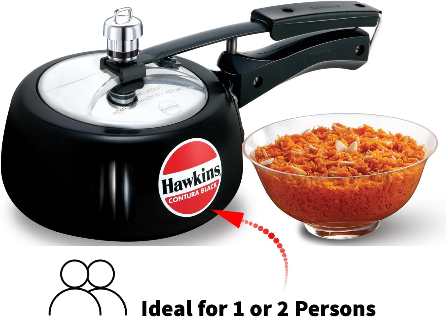 Hawkins Contura Hard Anodized Pressure Cooker, 1.5-Liter