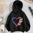 thumbnail image 6 of Mifsaly Toddler Girls Hoodies Heart Butterfly Print Long Sleeve Hooded Sweatshirts Fall Winter Everyday Casual Warm Pullover Black,2-3Years, 6 of 6